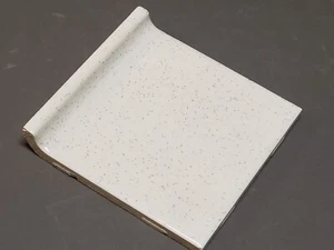 Vtg 1 pc. Romany Ceramic Tile - Gloss White w/Black Flecks Cove Edge NOS NEW - Picture 1 of 3