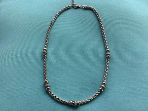 STERLINGSILBER/RHODIUM WEIZEN KETTE MIT 5 DIAMANT RONDELL STATIONEN 16” + 2” - Bild 1 von 9