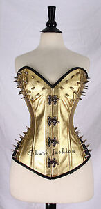 Beautifull Body-Shaper High Quality GOLD and Black Real Leather Corset/OVER BUST