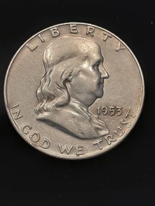 1953 D   FRANKLIN HALF DOLLAR - Picture 1 of 2