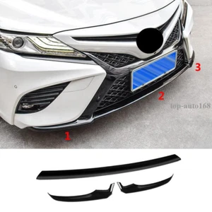 Para Toyota Camry SE XSE 2018-2020 negro borde de moldeo parachoques delantero - Imagen 1 de 7