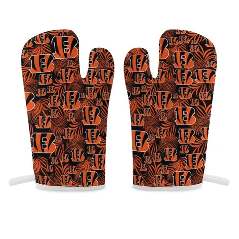 Cincinnati Bengals Thermal Gloves Oven Gloves 2 Piece Set of Insulated Gloves Cover