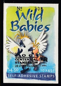 Australia 2001 $4.50 Wild Babies Booklet overprint Centennial Stampshow mint - Picture 1 of 1