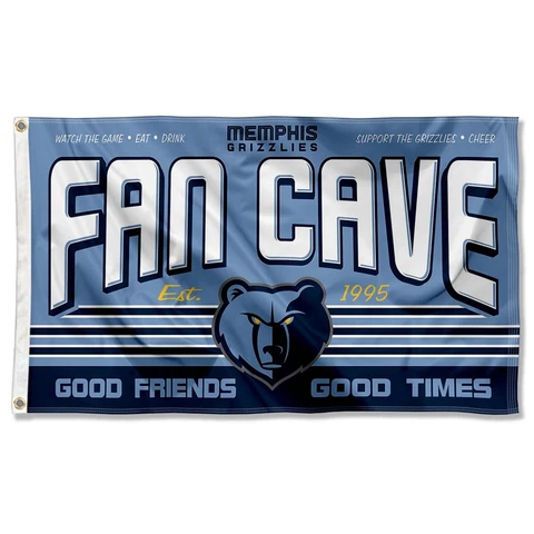 3x5 Foot Memphis Grizzlies Fan Cave Flag Large Banner Cover
