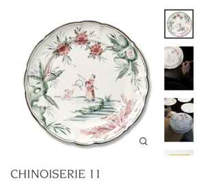 LABORATORIO PARAVICINI  Chinoiserie Dessert Plates Hand Made In Italy Ceramic - Picture 1 of 6