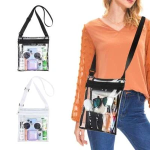 Transparent Shoulder Bag Crossbody Purse Stadium-approved Clear Tote PVC Handbag - Picture 1 of 12