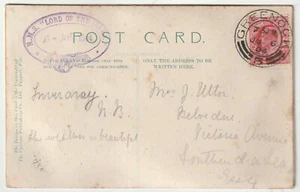 1904 1d RATE RMS LORD OF THE ISLES VIOLET CACHET GREENOCK PMK + SPRIG OF HEATHER - Picture 1 of 2