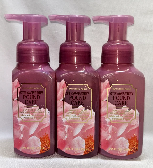 3 Strawberry Pound Cake Bath & Body Works Gentle& Clean Foaming Hand Soap 8.75oz - Image 1 of 1