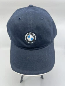 BMW Lifestyle Cap Embroidered Logo Strapback Adjustable Dark Navy Hat New - Picture 1 of 8