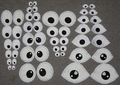 Augen in Wunschgröße Applikation Handmade Patch Flicken XXL Auge Paar - Bild 1 von 4