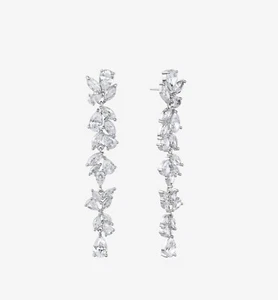 SHASHI Fallen Leaf Earrings Genuine SHASHI White Gold Cubic Zirconia, AAAA+ - Picture 1 of 4