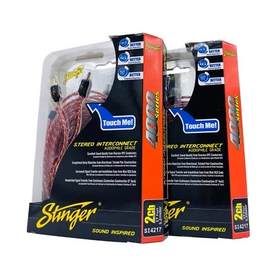 Two(2) Stinger SI4217 2-Channel RCA Interconnect Cables 17 ft for 4-CH Amplifier - Image 1 of 4