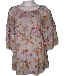Vestido Bailey Azul Mujer Talla M Campesino Boho Floral Mini - Imagen 1 de 9
