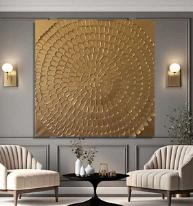 Gemälde Abstrakt Gold, Struktur Bild Groß, Wandbild Wohnzimmer XXL,Moderne Dekor - Bild 1 von 11