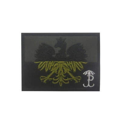 Embroidery Poland Flag JWK Special Forces Hook Loop Patch Backing Fastener Badge - Image 1 of 4