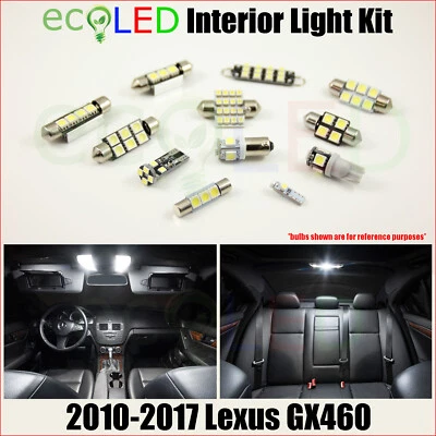 Kit de paquete de accesorios de luz LED interior blanco para Lexus GX460 2010-2017 16 PIEZAS Foto 1 de 4