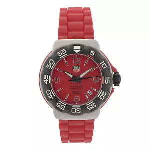 TAG Heuer Formula 1 WAC1113-0 Red 40mm Original Rubber Band Men's Watch - Picture 1 of 11