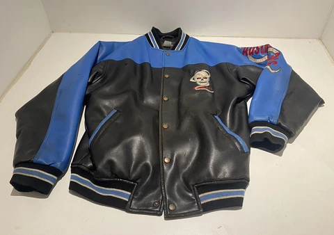 WWF Attitude Stone Cold Austin Med. Faux Leather Snap-Up Jacket ROUGH COND. READ Cover