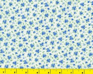 Kleine blaue Blumen auf weiß Meterware CFLBLU03455 - Bild 1 von 1