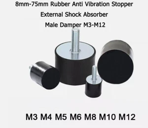 8-75mm Rubber Anti Vibration Stopper External Shock Absorber Male Damper M3-M12 - Picture 1 of 12