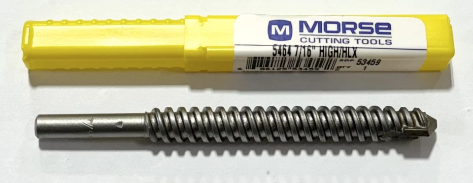 Broca de alvenaria Morse 7/16" ponta de metal duro 1/4" haste alta hélice feita nos EUA - Imagem 1 de 1