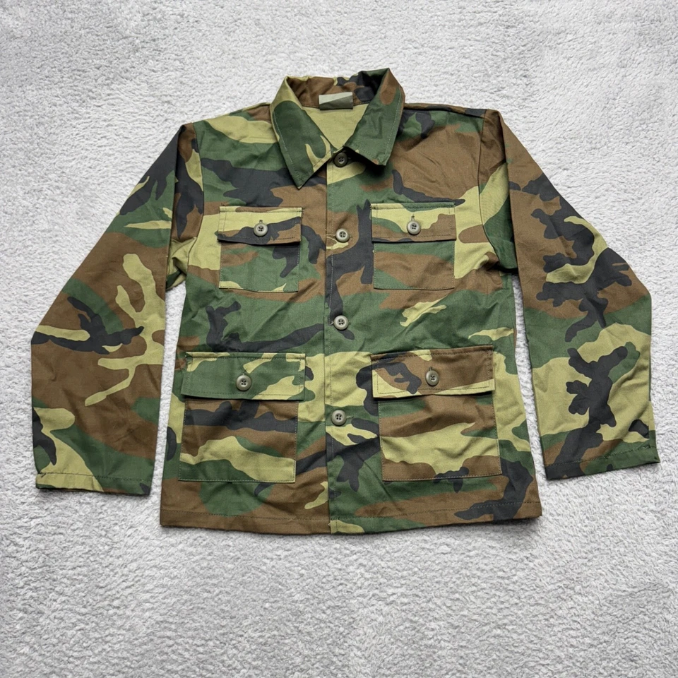 Rothco BDU Shirt Kids 16 Camouflage Woodland US Soldier Costume Halloween - Image 1 of 4
