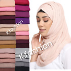 Luxury Super Stretch Premium Quality Thick Plain Jersey Hijab Scarf Head Wrap 
