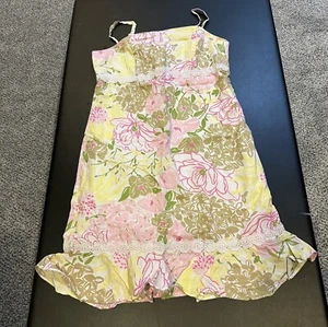 LILLY PULITZER Girls Size 16 XL Pink Green Floral Sundress R $68 - Picture 1 of 10