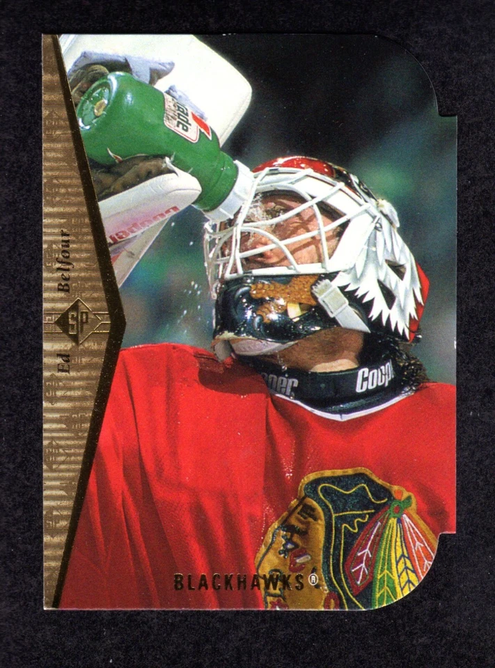 1994-95 Upper Deck SP Die Cut #24 Ed Belfour Blackhawks HOF Card NM/MT to MINT - Image 1 of 2