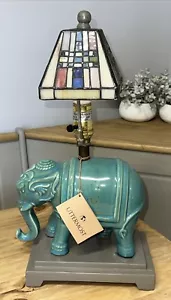 Uttermost Elephant Table Lamp Stained Glass Unique Rare by Uttermost NWT - Picture 1 of 5