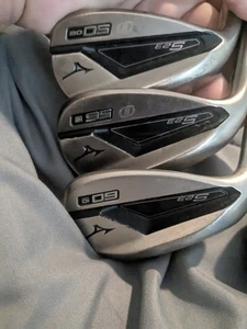 Left Mizuno S23 copper cobalt wedge set. 50,56,60. graphite mmt 105 stiff - Picture 1 of 8