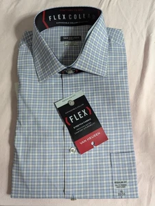Van Heusen Mens 16 32/33 L regular fit button front long sleeve shirt flex colla - Picture 1 of 10