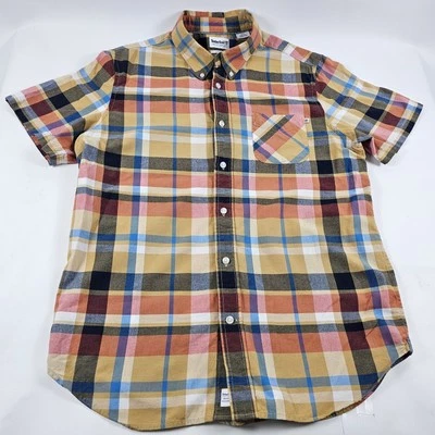 Timberland Men's Short Sleeve Button down Shirt Size L Regular Fit Plaid - Image 1 of 4