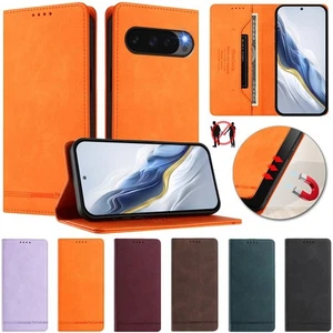 For Google Pixel 10 Pro XL 9 Pro 9A 8A 7A 6A 5A Leather wallet flip back case - Picture 1 of 84