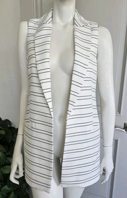 Chaleco Chaqueta Kenar Rayas Sin Mangas Frente Abierto Forrado Talla S Nuevo con Etiquetas Foto 1 de 4