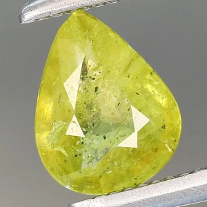 0.5ct t.w 6.5x5.1mm Pear Natural Yellowish Green Sphene Madagascar, Africa - Picture 1 of 4