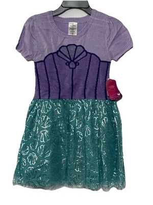 Disney Princess Ariel Little Mermaid Dress Girls 6-6X Pastel Lilac Costume NWT - Image 1 of 4
