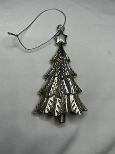 Vintage Silvertone Christmas Tree Ornament ~ 4" Tall ~ Silverplate (?) - Picture 1 of 6