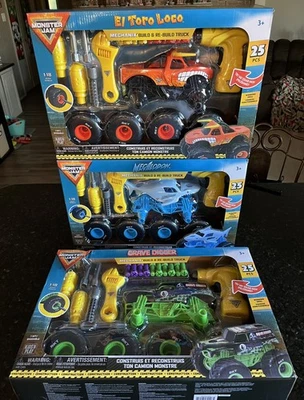 Monster Jam Mechanix Build&Rebuild FULL SET Grave Digger Megalodon El Toro Loco - Image 1 of 4