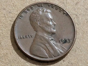 1955 Lincoln Wheat Penny, No Mint Mark Uncertified/Circulated Uncertified  - Picture 1 of 2