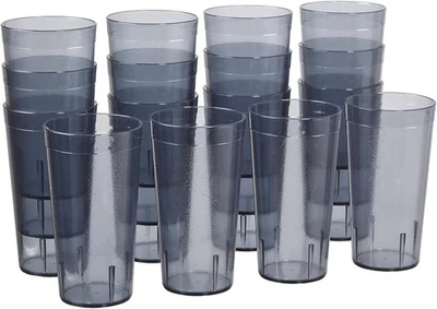 Vasos reutilizables de plástico acrílico para café de Estados Unidos (juego de 16) 20 onzas 20 onzas, grises  Foto 1 de 4