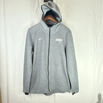 Oral Roberts Golden Eagles Nike Showtime Dri-Fit Full Zip Hoodie Mens Large Gray - Image 1 of 4