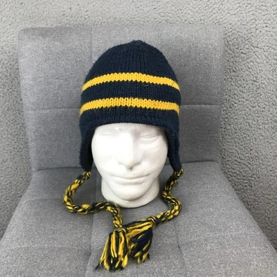 Michigan Wolverines Sombrero Gorro Para Hombres Talla Única Azul Amarillo NCAA Fútbol Oreja Solapa Foto 1 de 4