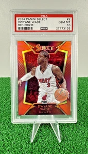 Dwyane Wade 2014 Panini Select Color Match Red Prizm #2 🔥PSA 10🔥 POP 2!! - Picture 1 of 2