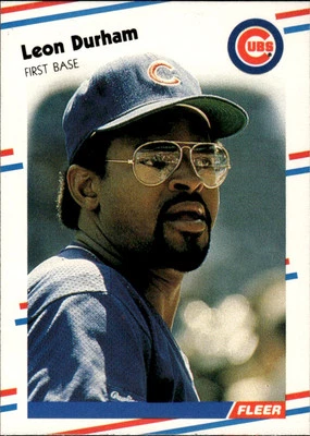 1988 Fleer #420 Leon Durham Chicago Cubs - Image 1 of 2