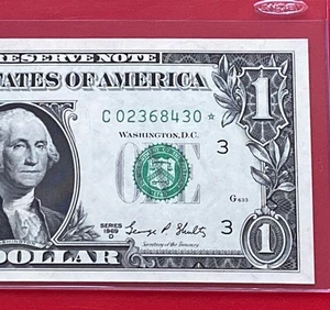 1969D STAR NOTE $1 DOLLAR BILL ( PHILADELPHIA C ) UNCIRCULATED - Picture 1 of 3