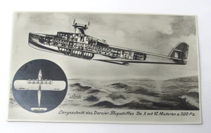 Deutsche Dornier x 12 Motorflugboot Postkarte um 1930 seltene Schnittillustration - Bild 1 von 2