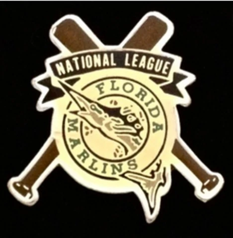 Florida Marlins Baseball Pin Badge ~ MLB ~ Cross Bats Cover