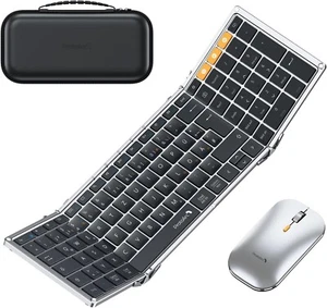 ProtoArc Faltbare Tastatur Kabellos & Maus XKM01 Bluetooth Klappbar #A347 - Afbeelding 1 van 8