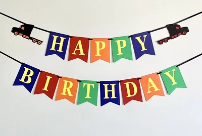 Semi truck birthday banner - Image 1 of 2